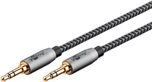 Audio Connection Cable AUX, 3.5 mm Stereo, 0.5 m, Sharkskin Grey Audio Connection Cable AUX, 3.5 mm Stereo, 0.5 m, Sharkskin Grey