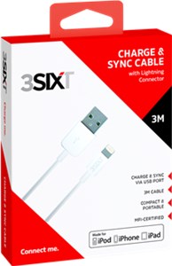 Lightning Lade- und Sync-Kabel (Weiß) (3S-0372) USB-A --> Apple Lightning