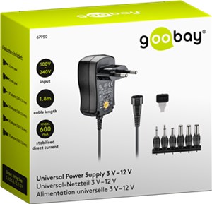 Universal-Netzteil (3 V - 12 V max. 7,2 W / 0,6 A)