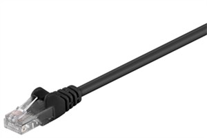 CAT 5e kabel krosowy, U/UTP, czarny, 1 m