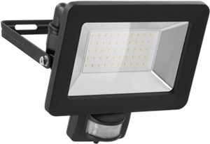 LED Outdoor Floodlight, 50 W, with Motion Sensor