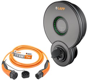 Set Économique Wallbox Home Pro avec Type 2 Câble de Recharge, jusqu'à 11 kW, 7 m, noir, orange