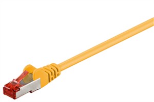 CAT 6 kabel krosowy, S/FTP (PiMF), żółty, 0,15 m
