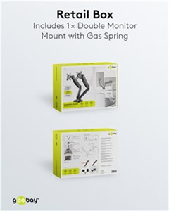 Doppel-Monitorhalterung mit Gasdruckfeder Doppel-Monitorhalterung mit Gasdruckfeder